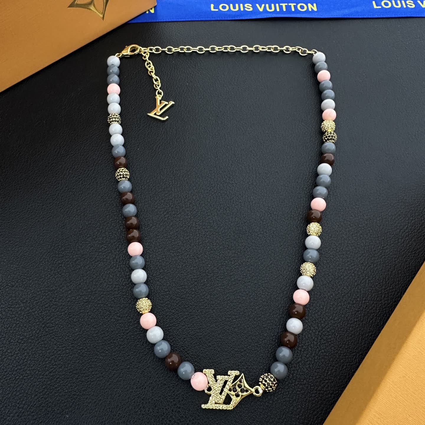 Louis Vuitton Beaded Necklace and Bracelet Set